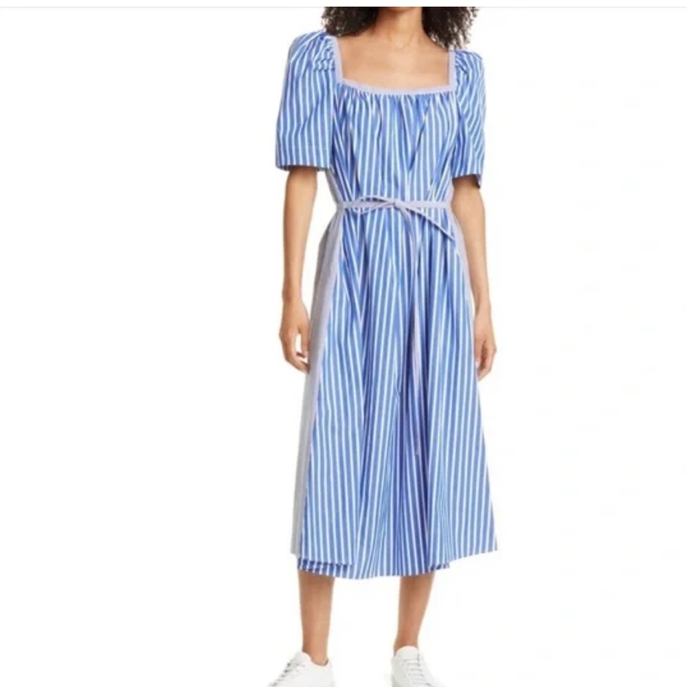 Baum Und Pferdgarten NWT Aiko cotton midi/ maxi puffed short sleeve belted dress
